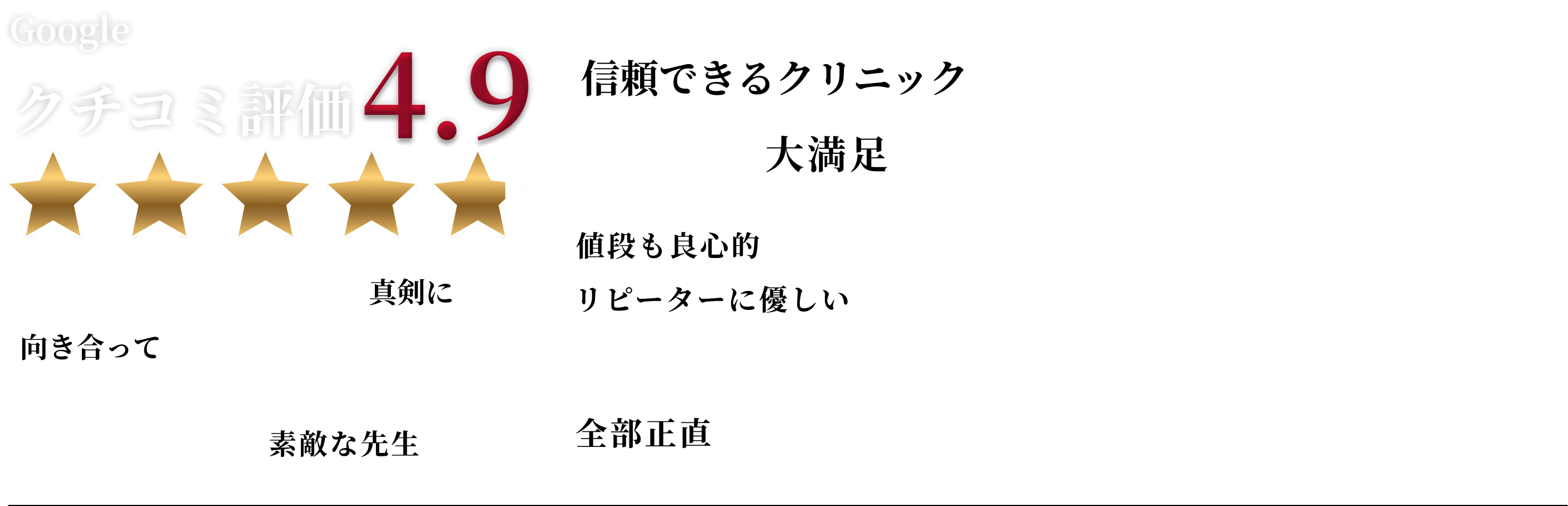 Googleクチコミ評価4.9