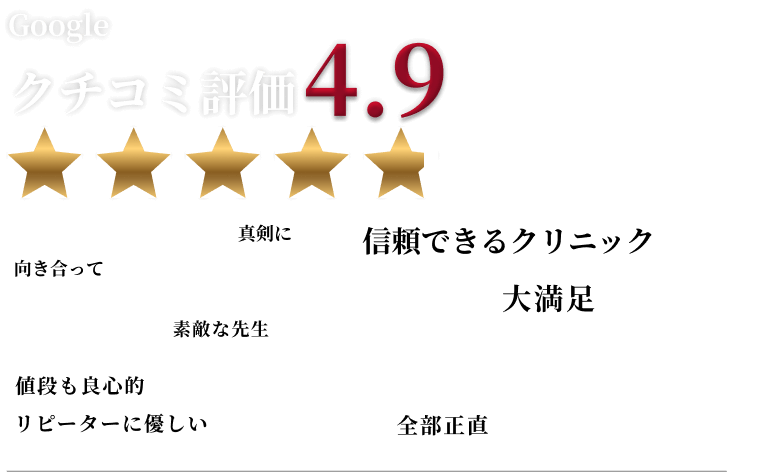 Googleクチコミ評価4.9
