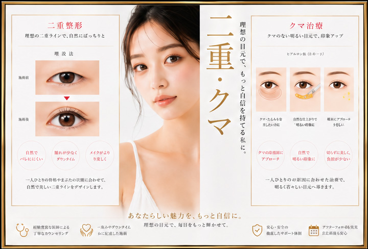 二重・クマ　理想の目元で、もっと自信を持てる私に。